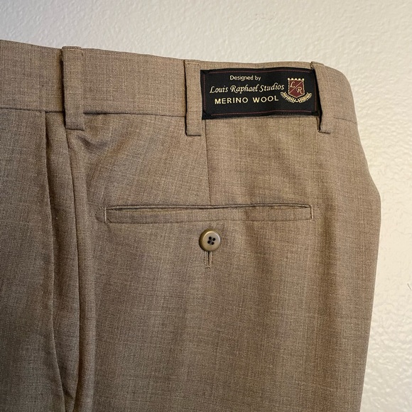 Louis Raphael Luxe 100% Worsted Wool Men’s Tapered Leg Dress Pants Slacks- 32/30 - Picture 3 of 11